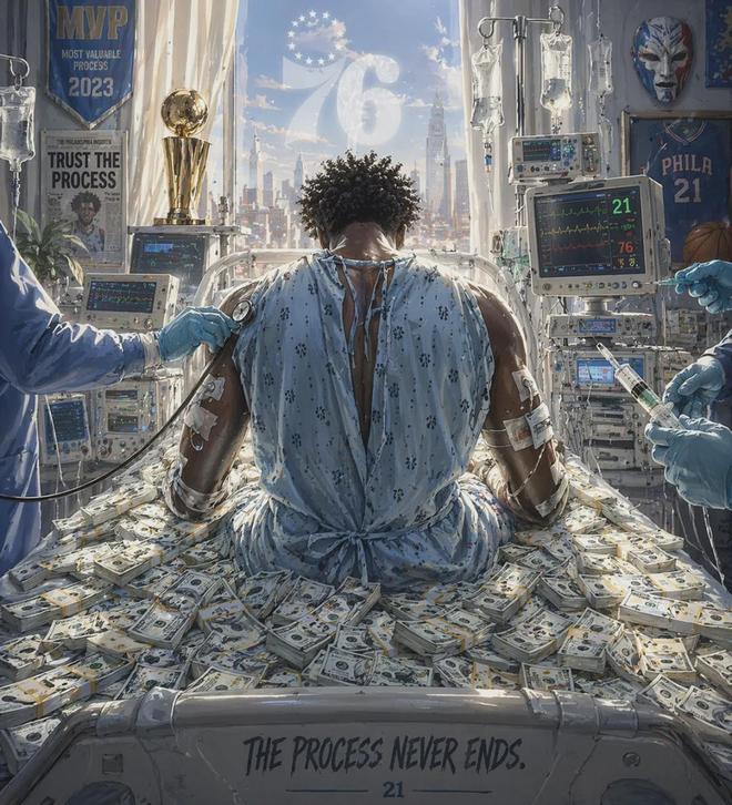 恩比德阑尾手术提前结束常规赛，季后赛前景堪